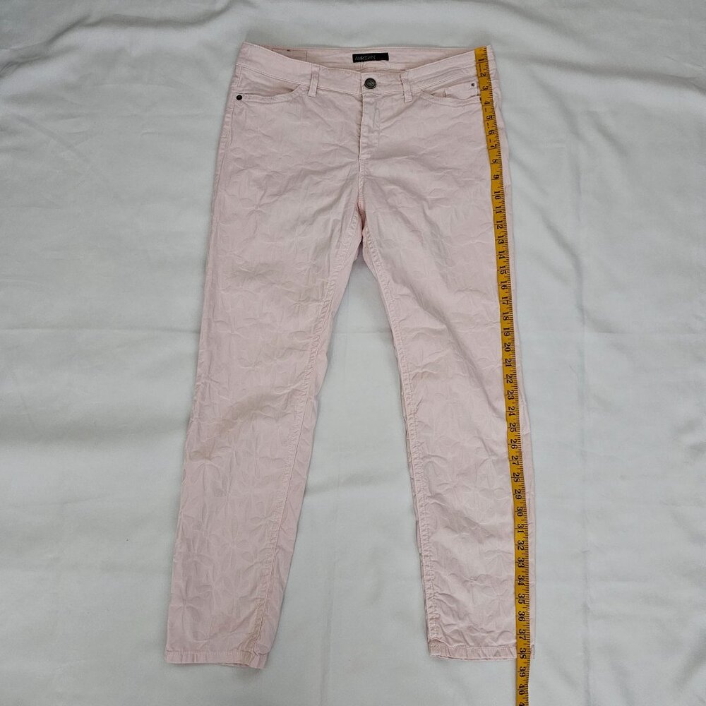 Marc Cain Light Pink Embossed Floral Pattern Slim Fit Pants Women's Size N5/US10 - Picture 16 of 16